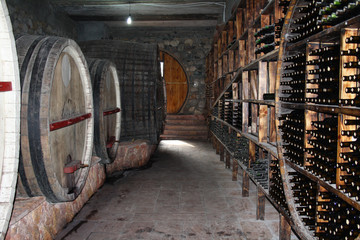 ARENI, ARMENIA - December 06, 2018: Areni winery factory interior, traditional Armenian wine...