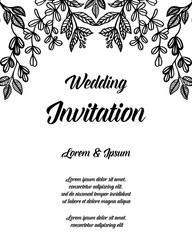 invitation design background with flower hand draw vector art