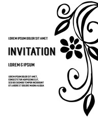 Flower ornament concept for invitation hand draw vector art