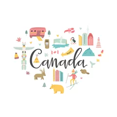 Fotobehang Canada cartoon vector banner. Travel illustration © danceyourlife