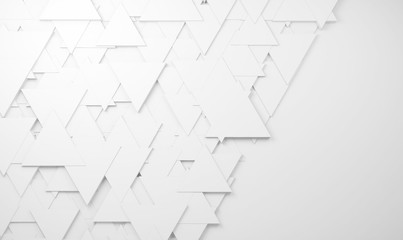Random triangles pattern on wall, 3d
