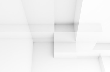 Abstract white digital background, 3 d
