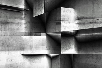 Abstract geometric concrete background 3d