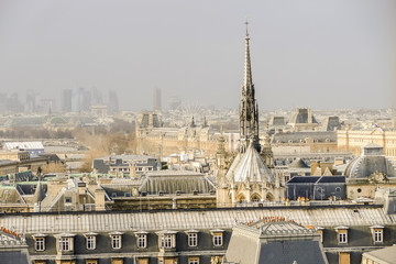 Notre Dame de paris Church cathedral detail, Photo image a Beautiful panoramic view of Paris...