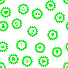 Gears and computer icons. Technology web concept Seamless vector EPS 10 pattern