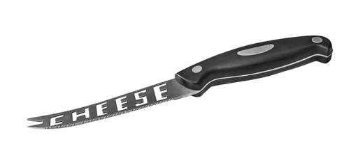 Special kitchen cheese knife isolated on white background.