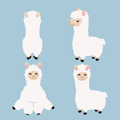 Cute lama alpaca collection