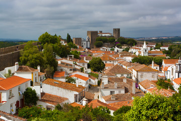 Fototapeta na wymiar Aerial view of the old city of Obidos. Portugal