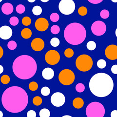 Rounds circles and spheres. Seamless vector EPS 10 pattern. Multicolor Figures. Texture for print and Banner. Flat style