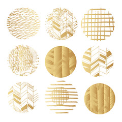 Set of golden textures