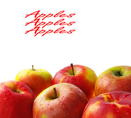 Apples on white. 