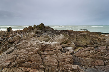 Rocky coast of the Audierne bay in Brittany