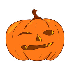 Halloween Pumpkin Funny and Cute. Vector Illustration.