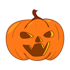 Halloween Pumpkin Funny and Cute. Vector Illustration.
