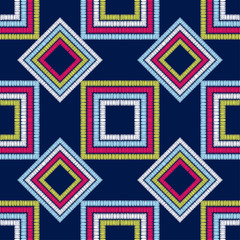 Ethnic boho seamless pattern. Shapes from strips of hand-shading. Traditional ornament. Tribal pattern. Folk motif. Can be used for wallpaper, textile, invitation card, web page background.