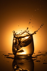 splash of water in glass