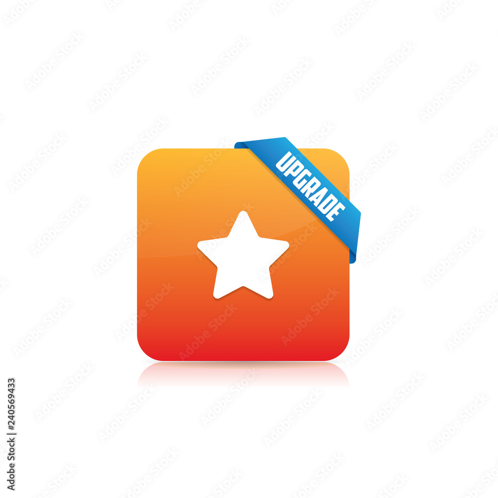 Poster upgrade button with ribbon