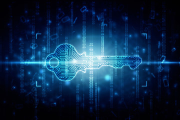 2d digital abstract technology digital future cyber security key