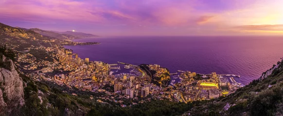 Papier Peint photo Lavable Nice Principauté de Monaco (coucher de soleil)