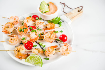 Shrimp skewer kebabs