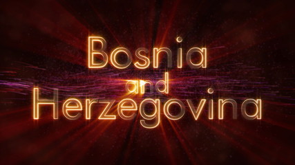 Bosnia and Herzegovina - Shiny country name text