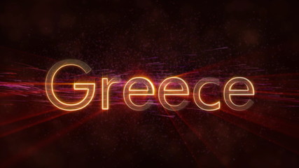 Greece - Shiny country name text