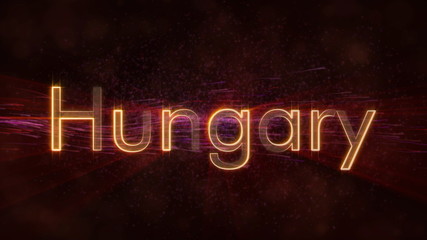 Hungary - Shiny country name text