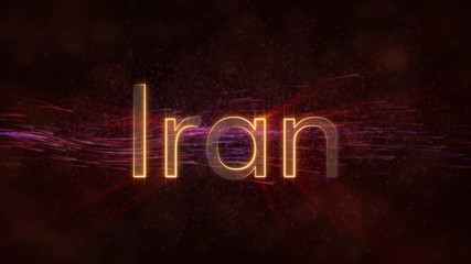 Iran - Shiny country name text