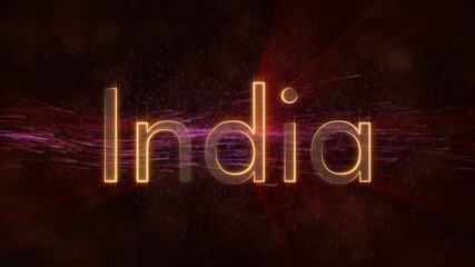 India - Shiny country name text