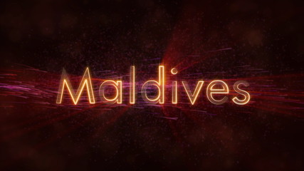 Maldives - Shiny country name text