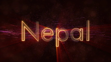 Nepal - Shiny country name text