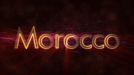 Morocco - Shiny country name text