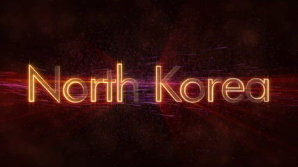 North Korea - Shiny country name text