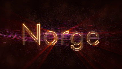 Norway in local language Norge - Shiny country name text