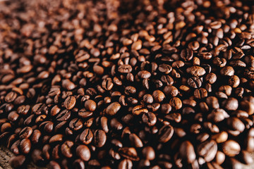 Coffee grains background