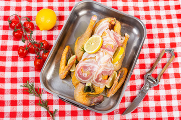 Faraona ripiena pronta da cucinare