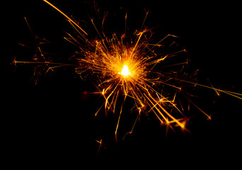 fire with sparks on a black background