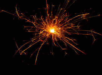 fire with sparks on a black background