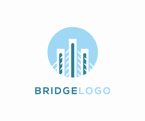 Bridge logo icon design concept, Construction logo design template