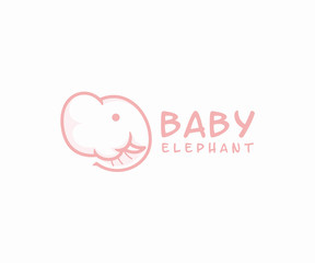 Cute Elephant logo design concept, Shop logo template