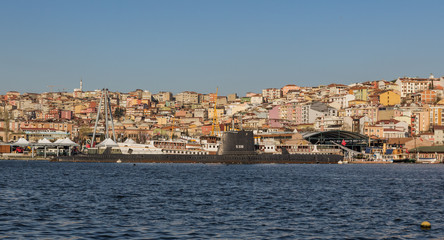 Fototapeta premium Istanbul, Turkey - a continental boundary between Europe and Asia, the Bosporus strait connects the Black Sea with the Sea of Marmara and its a major landmark of Istanbul