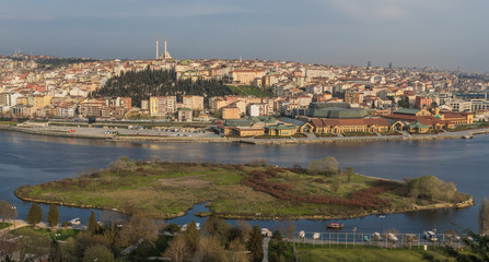 Fototapeta premium Istanbul, Turkey - the Pierre Loti is a natural hill located in the Eyup district, and offers a great view of the city, expecially during sunset time