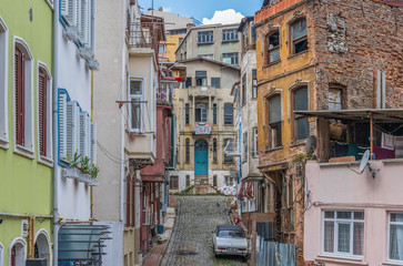 Fototapeta na wymiar Istanbul, Turkey - even if almost unknown among the tourists, the districts of Fener & Balat are maybe the most typical and colorful areas of Istanbul, with their Greek, Jewish and Byzantine heritage