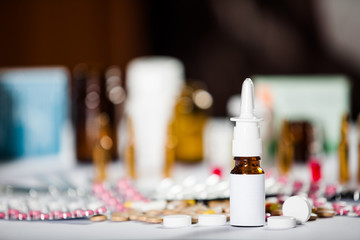 Pharmaceutical medication and medicine pills in packs