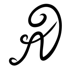 sad sitting man, abstract image, similar to the letter