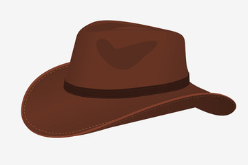 Cowboy Hat Icon. Vector Isolated Object. Side View. Symbol of Wild West