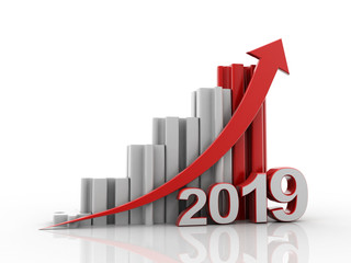 3d rendering Stock market online business concept. business Graph with 2019