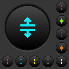 Horizontal split dark push buttons with color icons