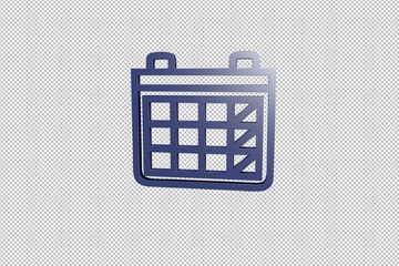 3D illustration of Weekend, blue color with transparent background.