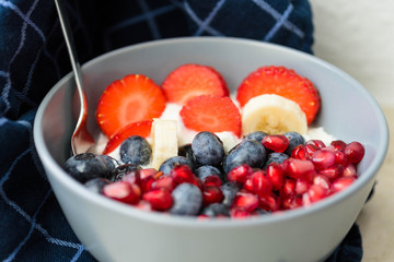 breakfast fresh fruits in a bowl